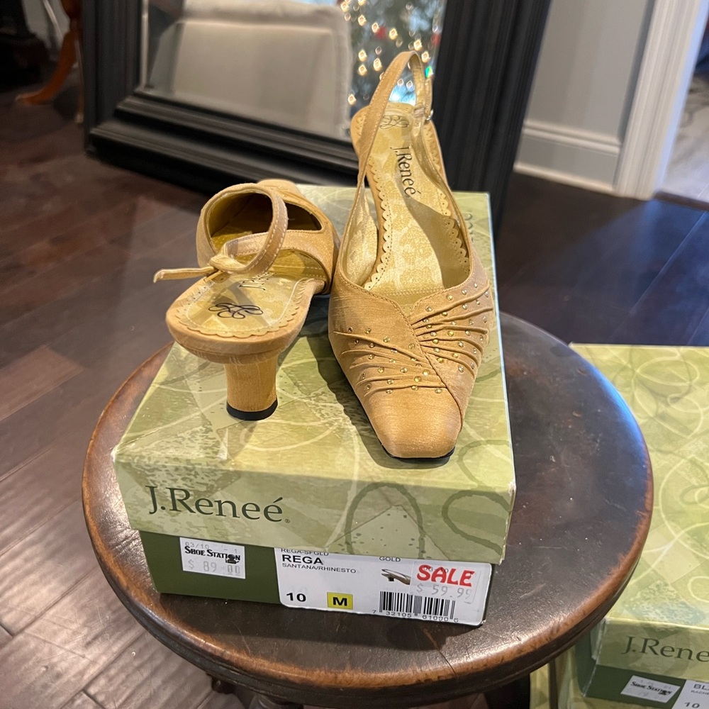 J. Renee Rega Gold Heels
